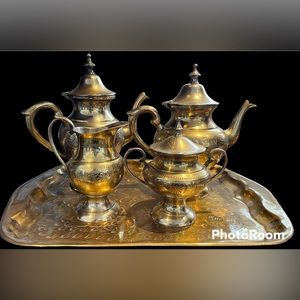 Middle eastern tea/coffee set 5 pieces Vintage